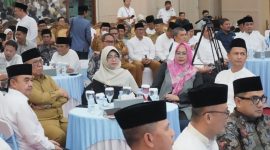 Bupati Pandeglang, Raden Dewi Setiani saat menghadiri acara safari Ramadhan di Gedung Pendopo Gubernur Banten.