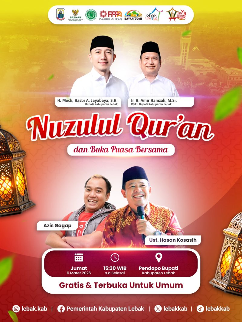 Pemerintah Kabupaten Lebak, akan menggelar peringatan Nuzulul Qur'an dan buka bersama secara terbuka untuk masyarakat Lebak.