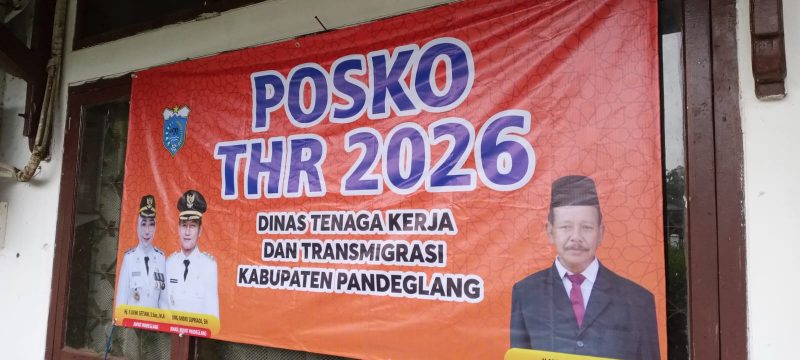 Dinas Ketenagakerjaan dan Transmigrasi (Disnakertrans) Kabupaten Pandeglang, buka posko pengaduan Tunjangan Hari Raya (THR) Lebaran Idul Fitri 2026.