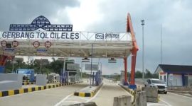 Gerbang tol Serpan Rangkas-Cielels di Desa Mekar Agung, Cibadak, Lebak. (Sumber: Dok. PT. Wika).
