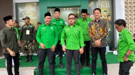 Sejumlah kader PKB Pandeglang saat ditemui awak media seusai acara Muscab PKB di Pandeglang, Minggu (5/4/2026)