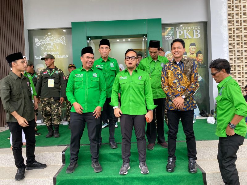 Sejumlah kader PKB Pandeglang saat ditemui awak media seusai acara Muscab PKB di Pandeglang, Minggu (5/4/2026)