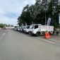 Puluhan Truk untuk Operasional KDKMP yang Terparkir di Depan Pendopo Bupati Lebak, Senin (6/4/2026).