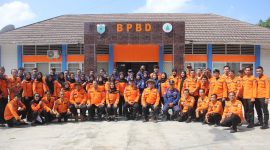 BPBD-PK Kabupaten Pandeglang menggelar apel Hari Kesiapsiagaan Bencana (HKB) 2026 di halaman kantor setempat, Minggu (26/4/2026).