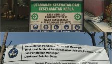 Papan Informasi proyek revitalisasi SDN Kiarajangkung dan SDN Cikiruh Kecamatan Cibitung, Kabupaten Pandeglang.